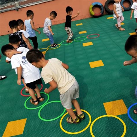 Kindergarten kids teaching aids children hopscotch game physical ...