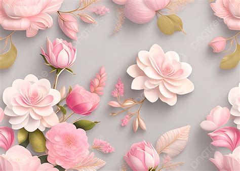 Realistic Pink Flowers With White Background Ai Artwork, Pink Flowers ...