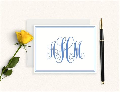 Monogram Personalized Stationery Personalized Monogrammed | Etsy