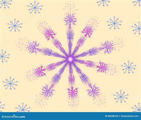 Colorful Flower Mandala Fractal Star Stock Illustration - Illustration ...