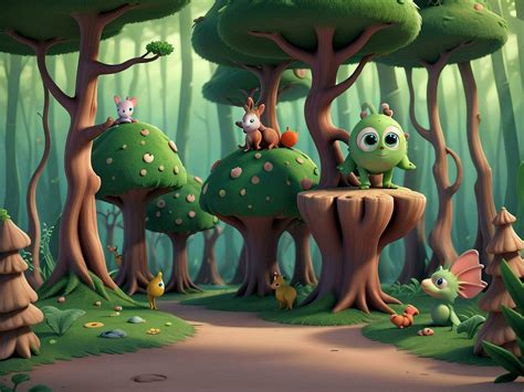 3D Animation forest scene with various forest trees 27506681 Stock Photo at Vecteezy