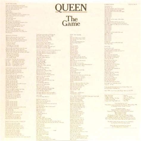 Queen "The Game" album gallery