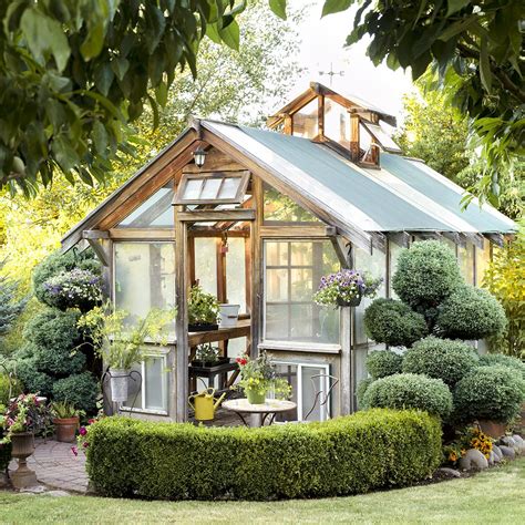 Salvage Shed | Backyard greenhouse, Cottage garden, Backyard