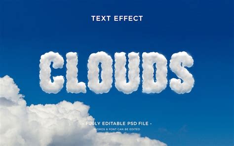 Premium PSD | Clouds text effect