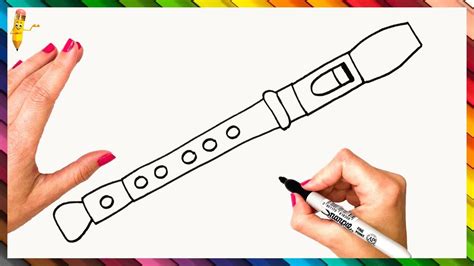How To Draw A Flute Step By Step - Flute Drawing Easy | Flute drawing, Easy drawings, Flute