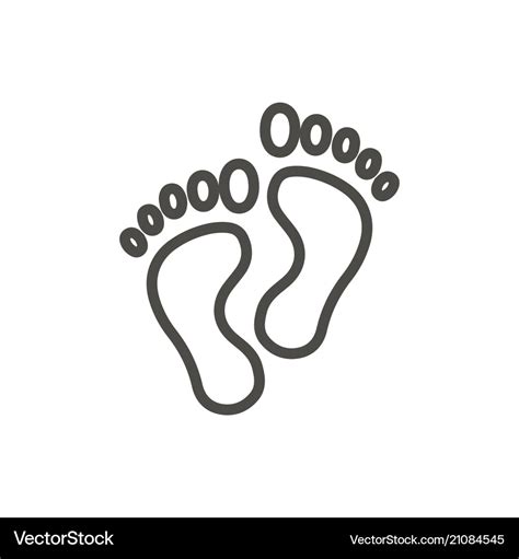 Foot print icon line feet symbol Royalty Free Vector Image