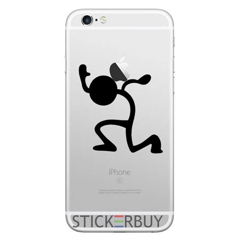 stickerbuy™ Decorative Funny Mobile New Phone Sticker Black Skin Decal for Apple I Phone,I Pad,I ...