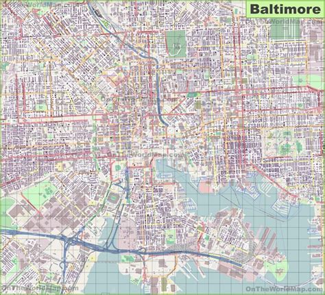 Large detailed map of Baltimore