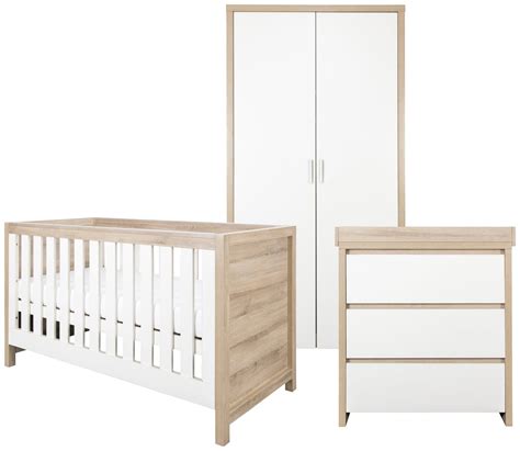 Modena 3 Piece Nursery Furniture Set - White Oak (8265971) | Argos ...