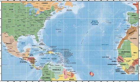 Atlantic Ocean Satellite Weather Map - ocean wildlife list