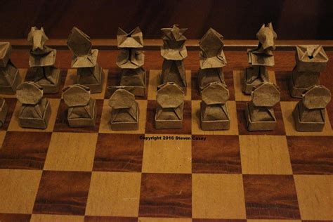 Origami Chess Set (10) | Each piece is fold from an uncut sq… | Flickr