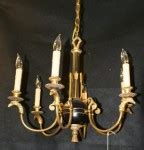 Antique French Empire bronze chandelier