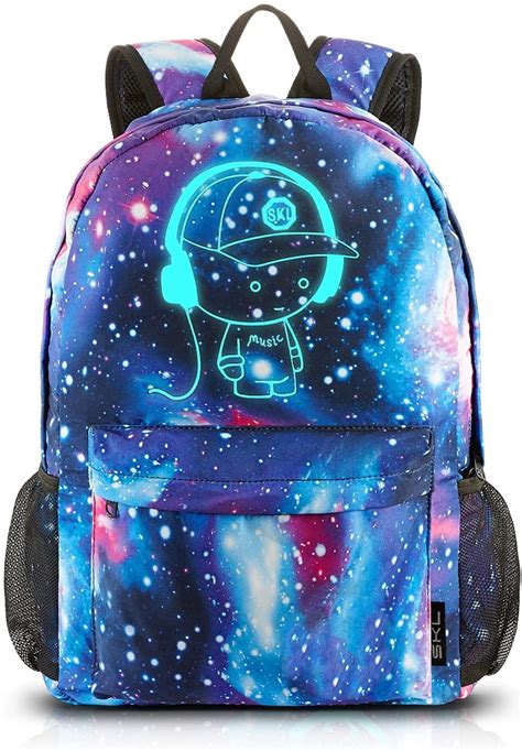 SKL School Bag Galaxy Backpack Anime Luminous School Backpack Boys Rucksack Cool Bookbag Laptop ...