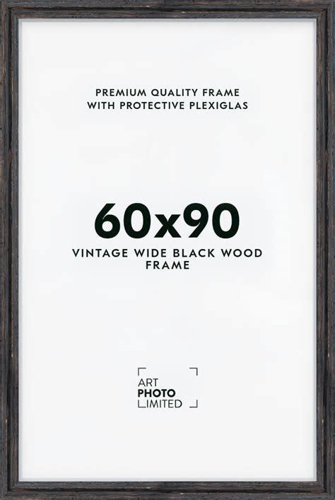 Wide Vintage Black Wooden frame 60x90cm - Premium Quality - ArtPhotoLimited