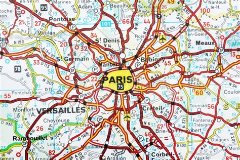 Details Macro View of Paris City Road Map Editorial Photo - Image of france, travel: 179292456