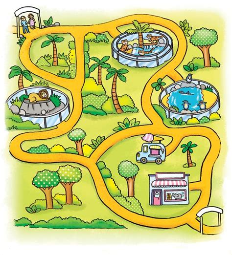 illustrated map, children's books, map, zoo, kids, illustration, by ...