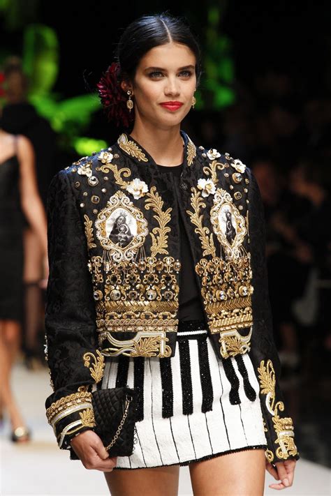 SARA SAMPAIO on the Runway at Dolce & Gabbana Fashion Show at Milan Fashion Week 09/25/2016 ...