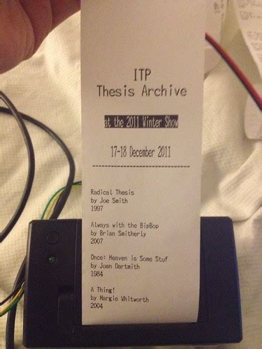 thesis archive receipt printer | Greg Borenstein | Flickr