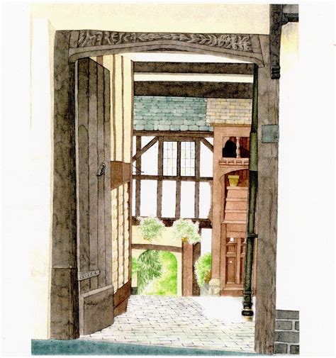 Medieval Courtyard England Digital Print From Original | Etsy