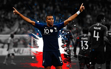 Kylian Mbappe, 4k, France National Football Team, Art, - Kylian Mbappe Wallpaper France ...