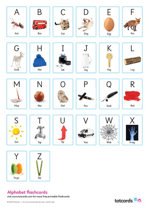 Free alphabet flashcards for kids - Totcards