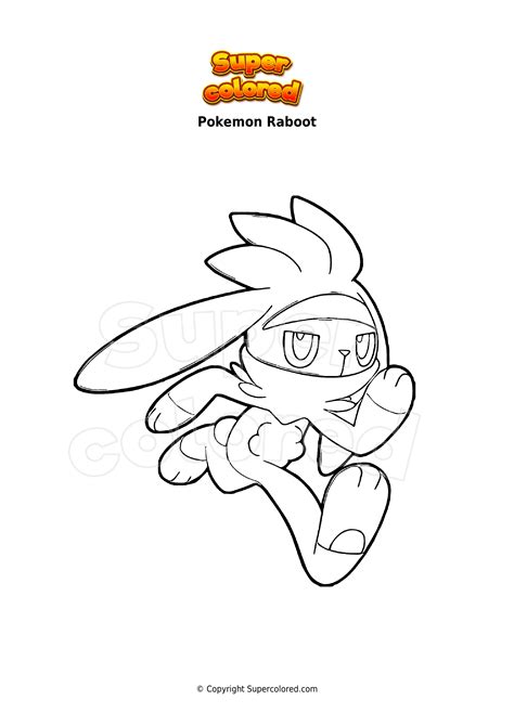 Coloring page Pokemon Raboot - Supercolored.com