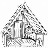 Premium Vector  Hand Drawn Outline Illustration Cute Of attic Room For sketch template