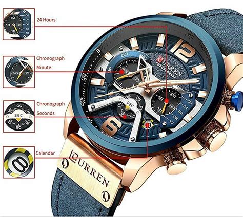 CURREN Watch Men's Chronograph Watches And Fashion Bracelet Set Reloj ...