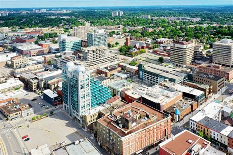 Aerial of Kitchener, Ontario, Canada on a Fine Morning Stock Photo - Image of landscape, green ...