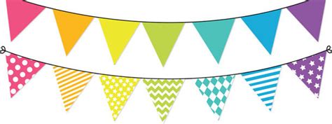 Rainbow Colors Bunting Banner Clipart Pack