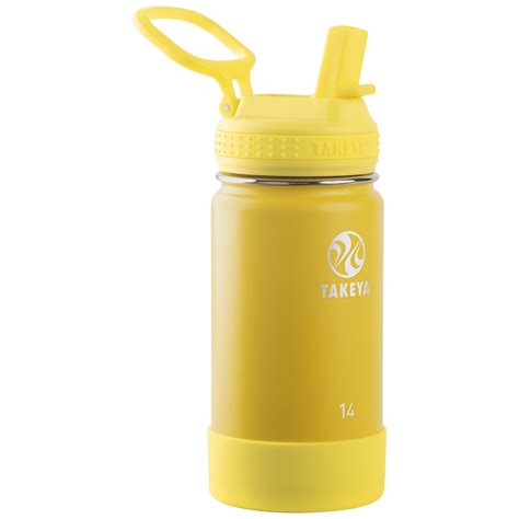 Takeya Actives Kids Stainless Steel Water Bottle w/Straw lid, 14oz ...