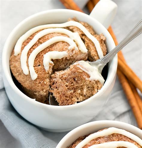 Keto Cinnamon Roll Mug Cake - Kirbie's Cravings