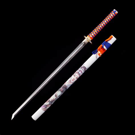 Handmade 1045 Carbon Steel Straight Blade Japanese Ninjato Ninjat Swords With White Scabbard ...