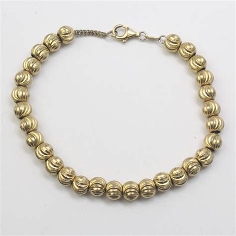 10kt Gold 15.8g Beaded Bracelet | Property Room