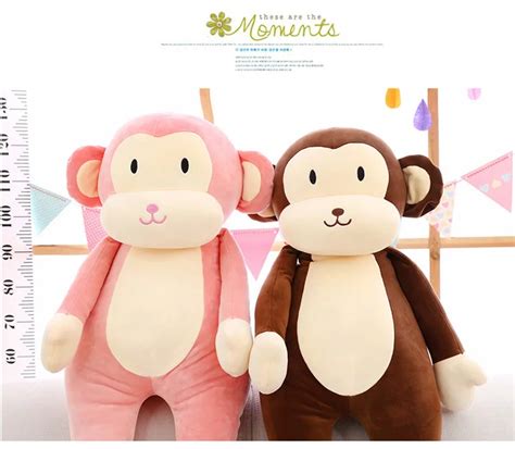 small cute plush monkey toy soft pink or brown monkey pillow gift about 60cm-in Stuffed & Plush ...