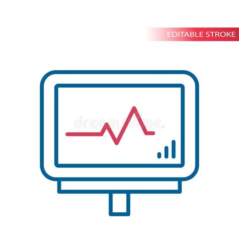 Vital Signs Monitor Thin Line Vector Icon. Hospital Monitor with ...