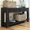 Signature Gavelston T732-4 Distressed Black Sofa Table with 4 Drawers & Shelf | Walker's ...