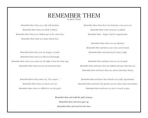 We Remember Them Poem Printable Version