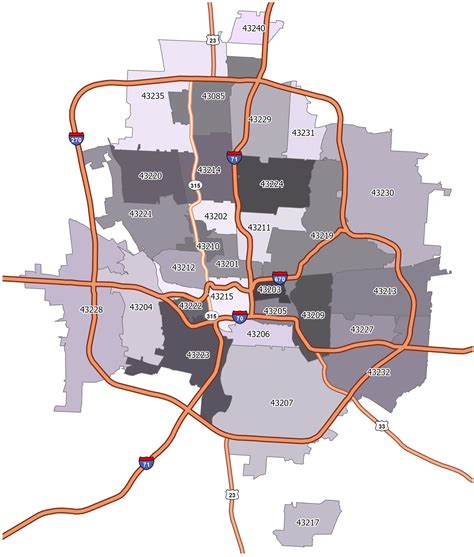 Columbus Ohio Zip Code Map - GIS Geography