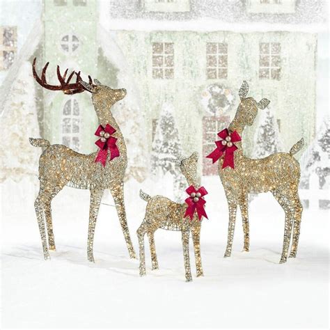 CHRISTMAS REINDEER FAMILY SET OF 3 DEER INDOOR/OUTDOOR 650 LED LIGHTS ...