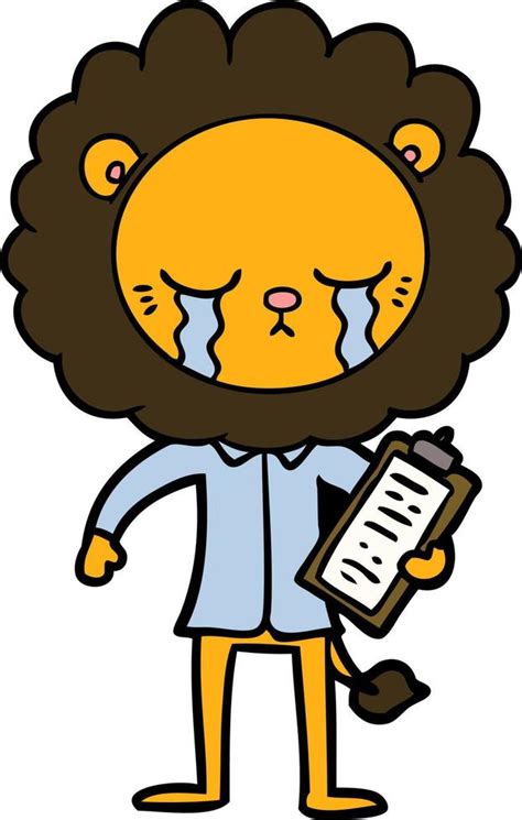 crying cartoon lion 12458371 Vector Art at Vecteezy