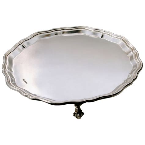 Round Silver Tray For Sale at 1stdibs