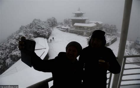 Mountain districts, hills around Kathmandu witness snowfall