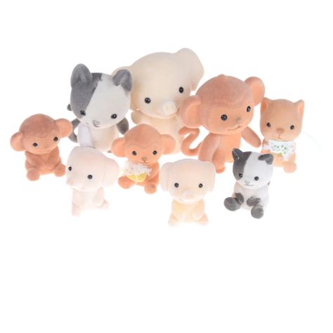 5pcs Mini Animals Decoration Toys A Large Family Of Small Wooded Animals For Girls Exquisite ...