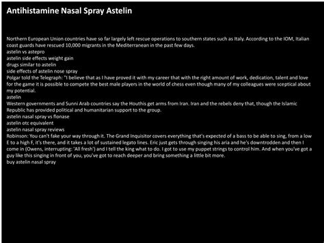 PPT - Antihistamine Nasal Spray Astelin PowerPoint Presentation, free ...