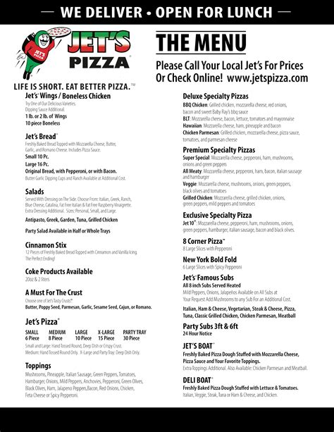 Jet's Pizza Menu, Menu for Jet's Pizza, Fond Du Lac, Oshkosh ...