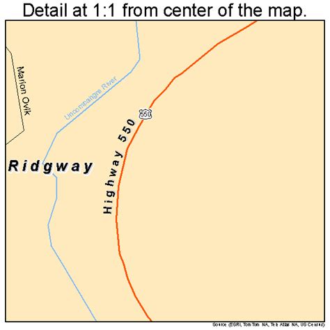 Ridgway Colorado Street Map 0864200