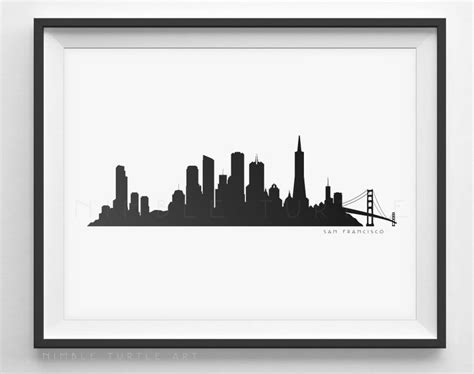 San Francisco Skyline Silhouette Printable Skyline PDF - Etsy