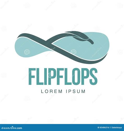 Stylized Pair of Three Colored Rubber Flip Flops Logo Template Stock Vector - Illustration of ...