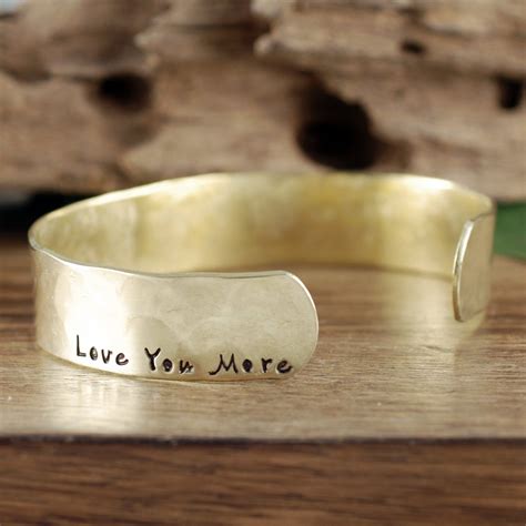 Love You More Cuff Bracelet, Personalized Bracelets, Custom Cuff ...